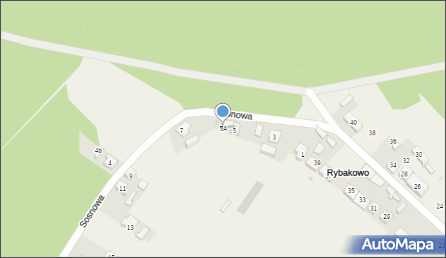 Rybakowo, Sosnowa, 5A, mapa Rybakowo