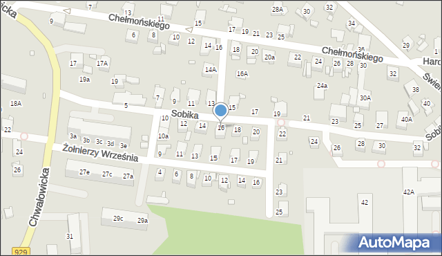 Rybnik, Sobika Nikodema, 16, mapa Rybnika