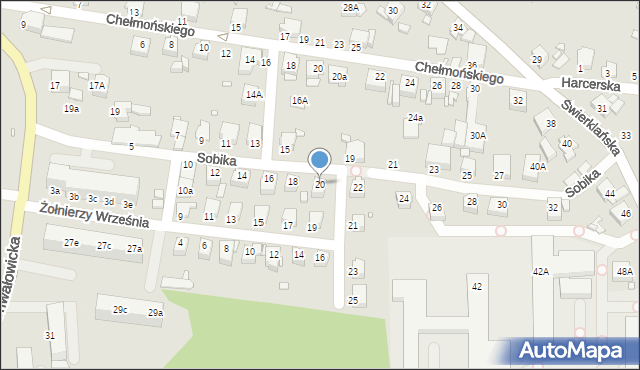 Rybnik, Sobika Nikodema, 20, mapa Rybnika