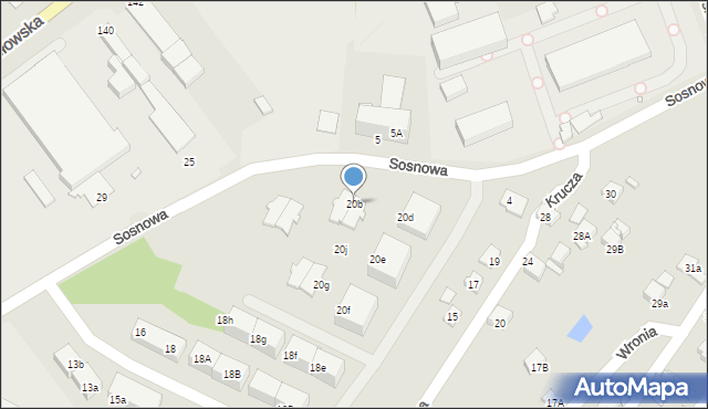 Rybnik, Sosnowa, 20b, mapa Rybnika