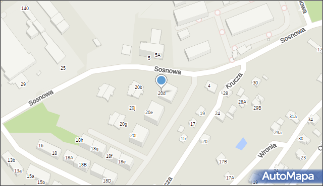 Rybnik, Sosnowa, 20d, mapa Rybnika