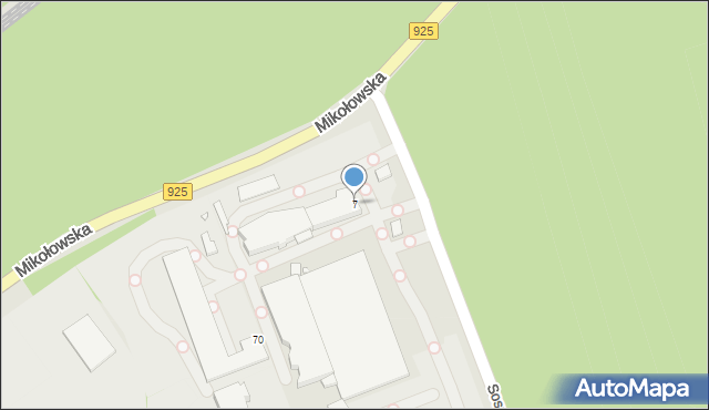 Rybnik, Sosnowa, 7, mapa Rybnika