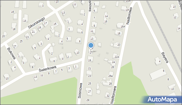 Rzepin, Sosnowa, 17, mapa Rzepin