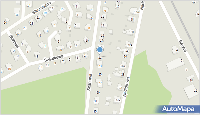 Rzepin, Sosnowa, 21, mapa Rzepin