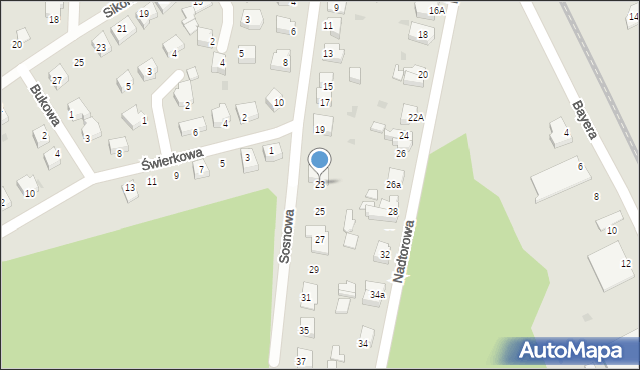 Rzepin, Sosnowa, 23, mapa Rzepin