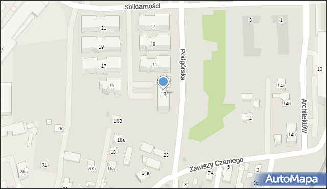 Rzeszów, Solidarności, 13, mapa Rzeszów