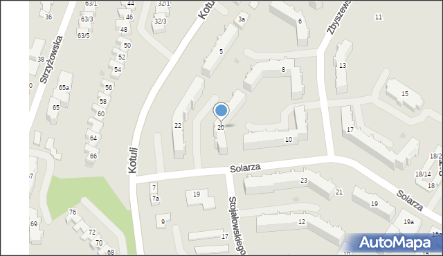 Rzeszów, Solarza Ignacego, 20, mapa Rzeszów