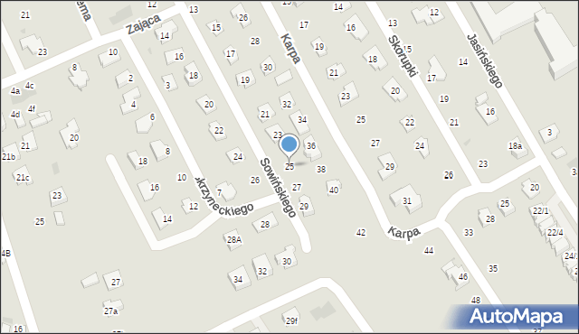 Rzeszów, Sowińskiego Józefa, gen., 25, mapa Rzeszów