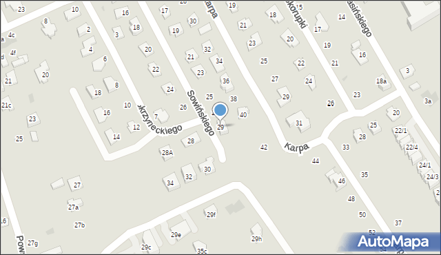 Rzeszów, Sowińskiego Józefa, gen., 29, mapa Rzeszów