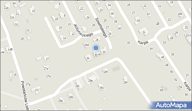 Rzeszów, Sowińskiego Józefa, gen., 32, mapa Rzeszów