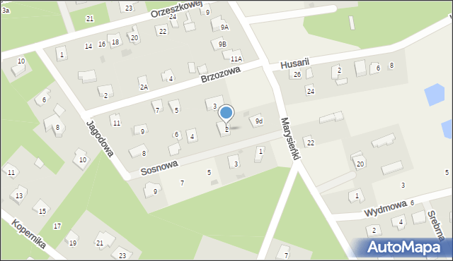 Sade Budy, Sosnowa, 2, mapa Sade Budy