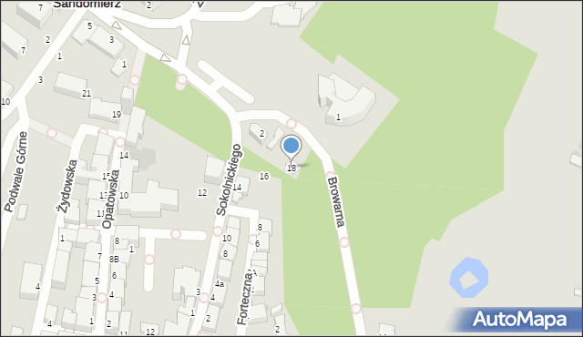 Sandomierz, Sokolnickiego Michała, gen., 18, mapa Sandomierza