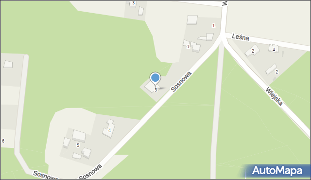 Santocko, Sosnowa, 3, mapa Santocko