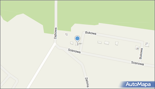 Sasino, Sosnowa, 3, mapa Sasino