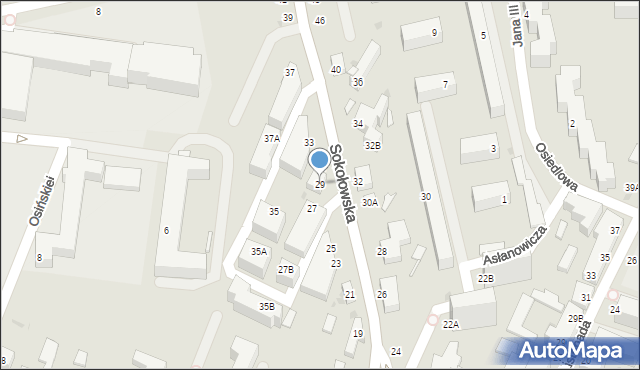 Siedlce, Sokołowska, 29, mapa Siedlce