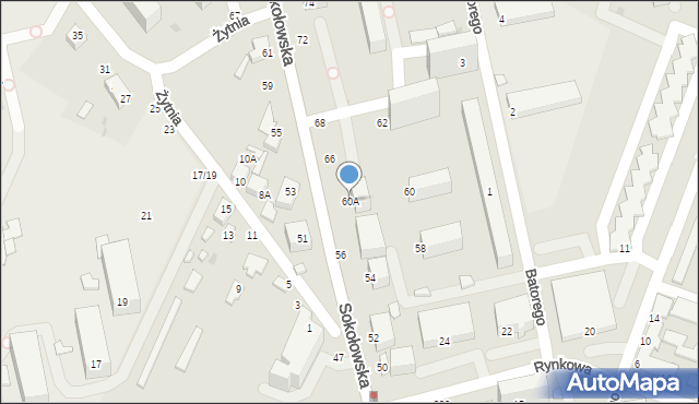 Siedlce, Sokołowska, 60A, mapa Siedlce