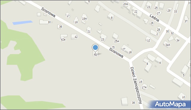 Siedlce, Sosnowa, 52, mapa Siedlce