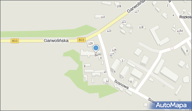 Siedlce, Sosnowa, 6A, mapa Siedlce