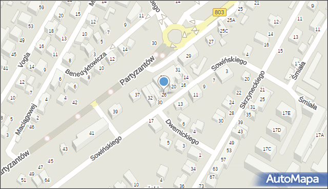 Siedlce, Sowińskiego Józefa, gen., 26, mapa Siedlce