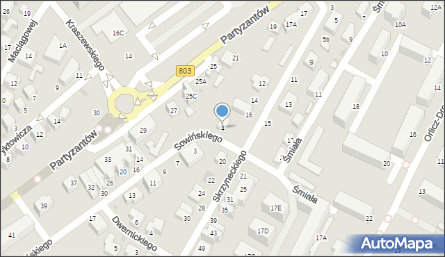 Siedlce, Sowińskiego Józefa, gen., 4, mapa Siedlce