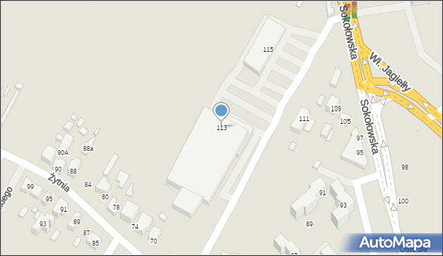 Siedlce, Sokołowska, 113, mapa Siedlce