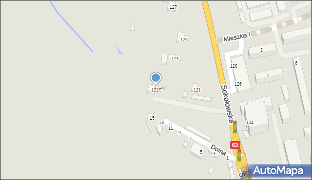 Siedlce, Sokołowska, 121C, mapa Siedlce