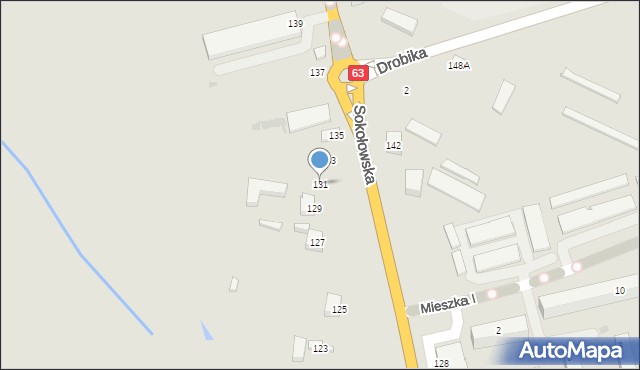 Siedlce, Sokołowska, 131, mapa Siedlce