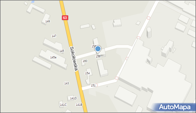 Siedlce, Sokołowska, 156, mapa Siedlce