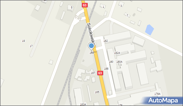 Siedlce, Sokołowska, 169, mapa Siedlce