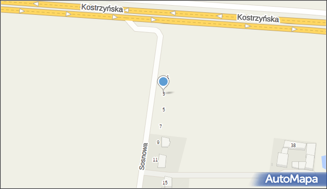 Siedlec, Sosnowa, 3, mapa Siedlec