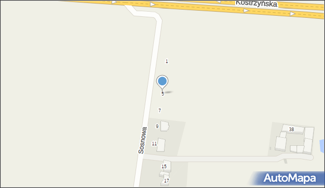 Siedlec, Sosnowa, 5, mapa Siedlec