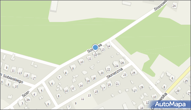 Siedlisko, Sosnowa, 12, mapa Siedlisko