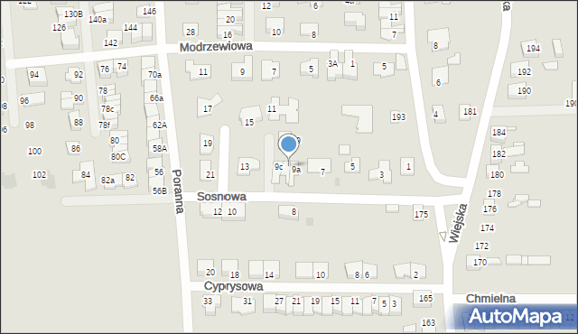 Siemianowice Śląskie, Sosnowa, 9b, mapa Siemianowice Śląskie