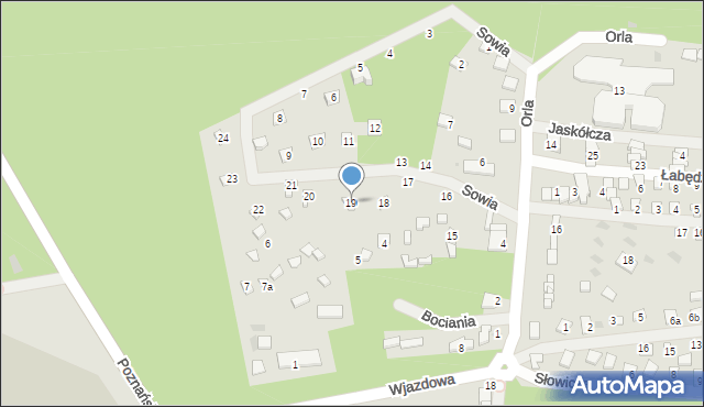 Sieraków, Sowia, 19, mapa Sieraków