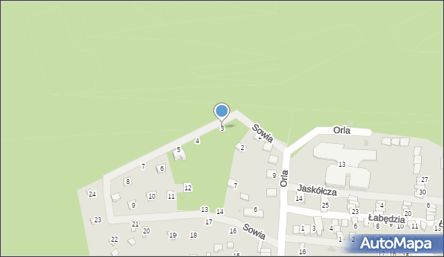 Sieraków, Sowia, 3, mapa Sieraków