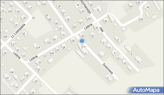 Sierakowice, Sosnowa, 2, mapa Sierakowice