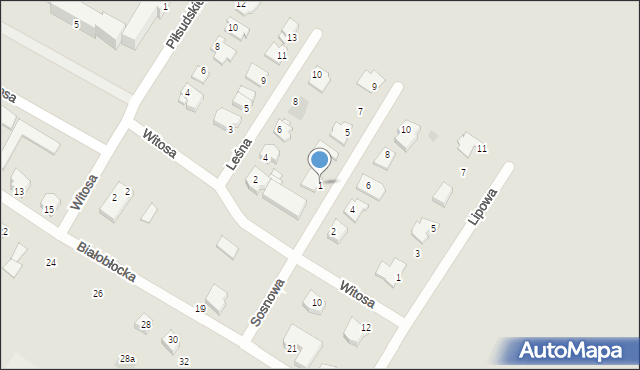 Sierpc, Sosnowa, 1, mapa Sierpc