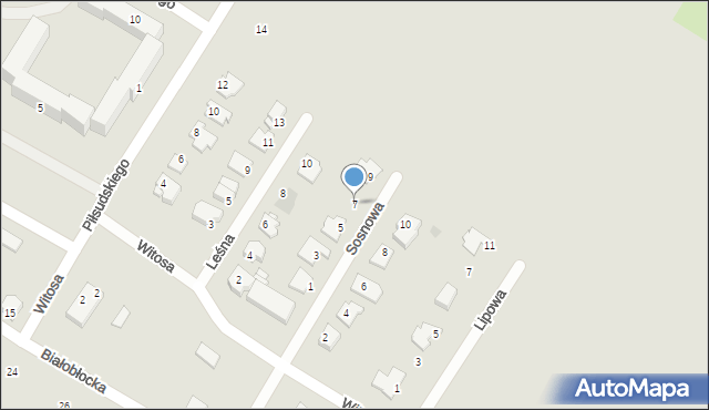 Sierpc, Sosnowa, 7, mapa Sierpc