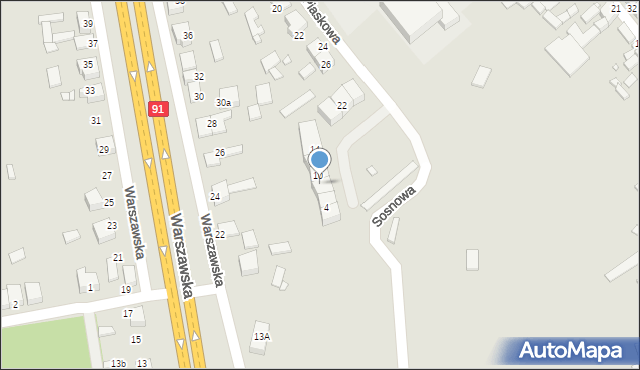 Siewierz, Sosnowa, 8, mapa Siewierz