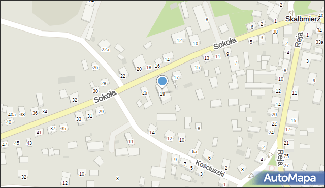 Skalbmierz, Sokoła, ppor., 19, mapa Skalbmierz