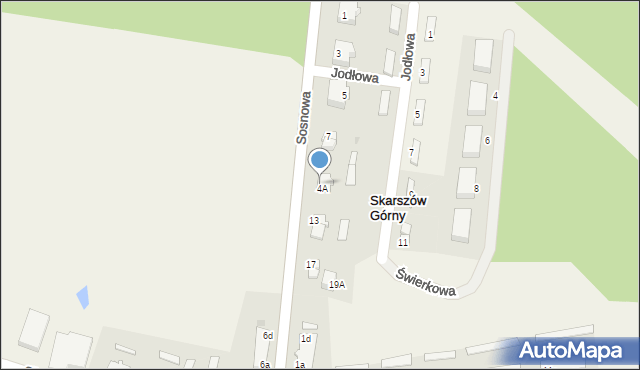 Skarszów Górny, Sosnowa, 11, mapa Skarszów Górny
