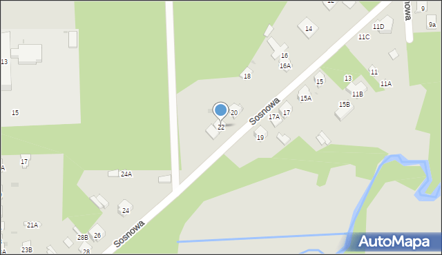 Skarżysko-Kamienna, Sosnowa, 22, mapa Skarżysko-Kamienna
