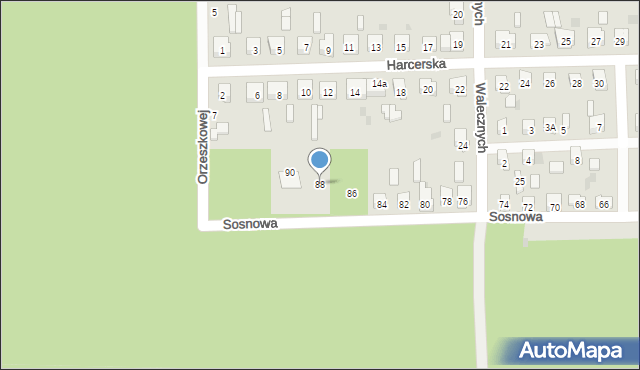 Skarżysko-Kamienna, Sosnowa, 88, mapa Skarżysko-Kamienna