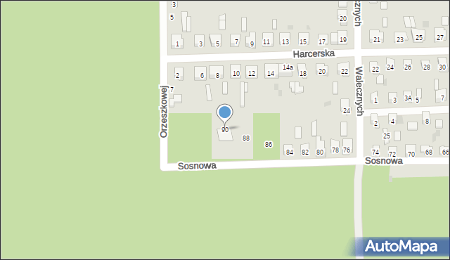 Skarżysko-Kamienna, Sosnowa, 90, mapa Skarżysko-Kamienna