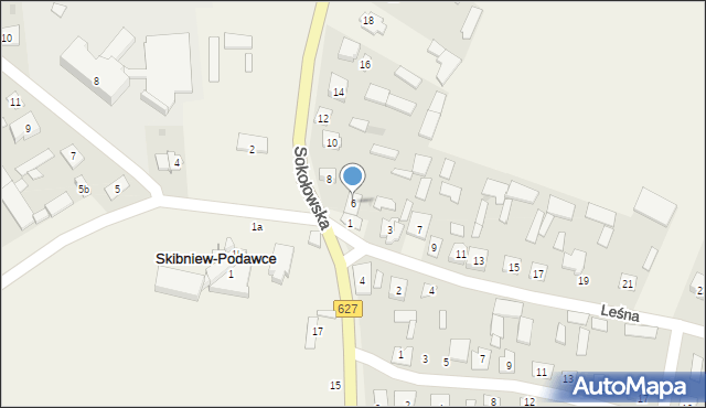 Skibniew-Podawce, Sokołowska, 6, mapa Skibniew-Podawce