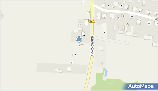 Skibniew-Podawce, Sokołowska, 9, mapa Skibniew-Podawce