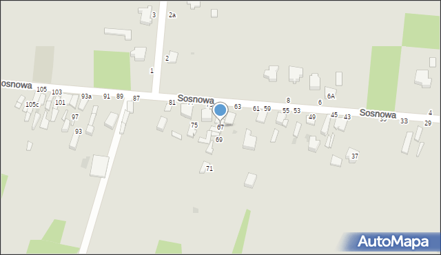 Skierniewice, Sosnowa, 67, mapa Skierniewic