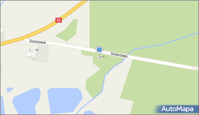 Skoroszów, Sosnowa, 14, mapa Skoroszów