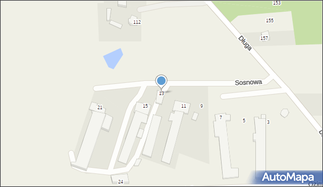 Skrzeszewo, Sosnowa, 13, mapa Skrzeszewo