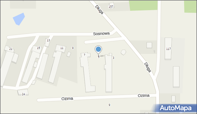 Skrzeszewo, Sosnowa, 5, mapa Skrzeszewo